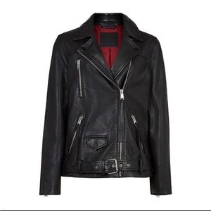- All Saints Eline Oversized Leather Biker Jacket ❤️‍🔥